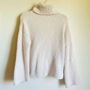 LUCA + GRAE Beige Sherpa Wide Sleeve Turtleneck Sweater M/L